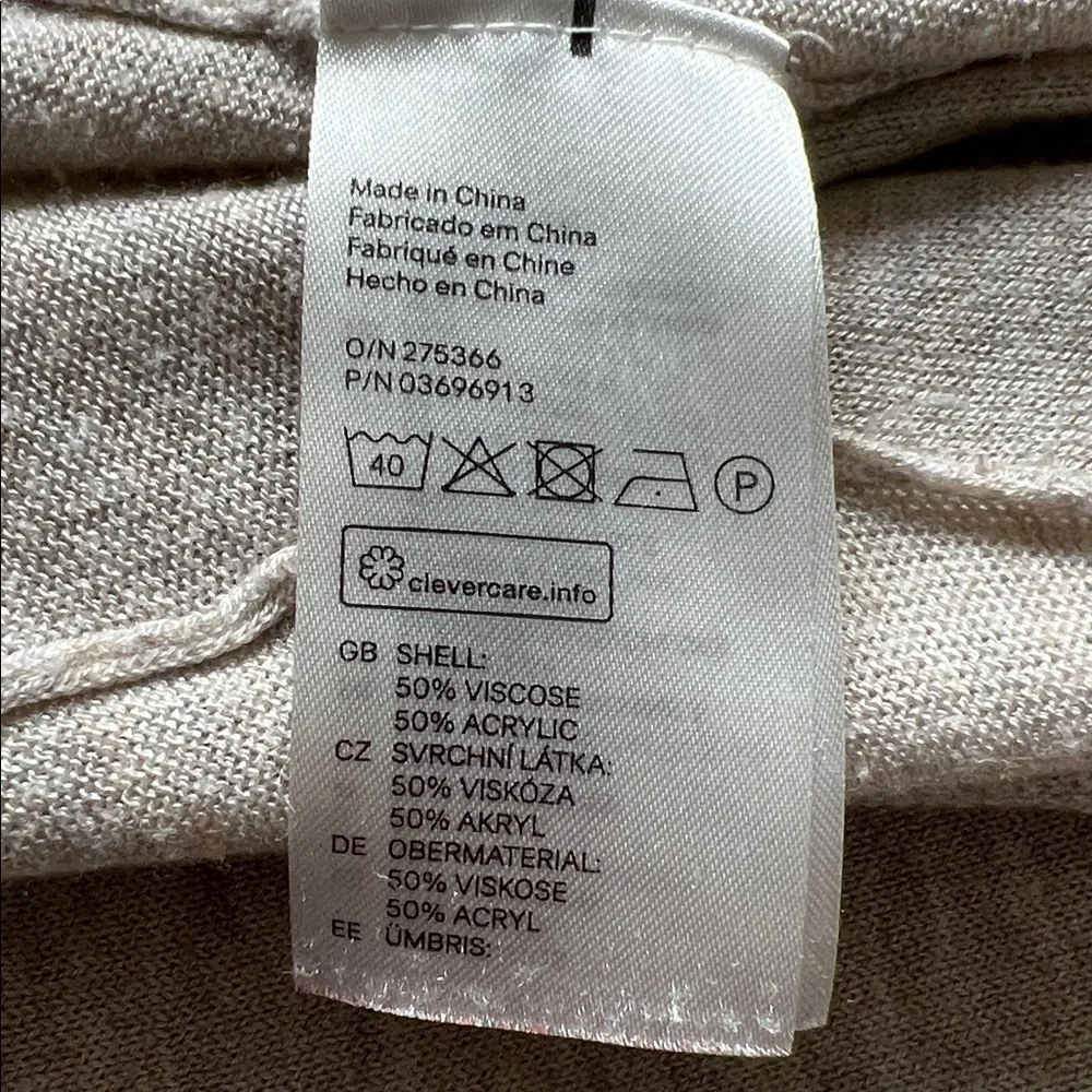 Long open tan cardigan with drop in pockets xs - Picture 7 of 8